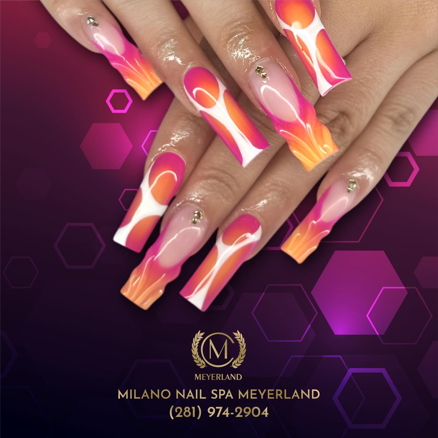 Milano Nail Spa Meyerland nail work in Houston, Texas